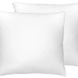 Set 2 Duck Feathers and Down Bed Low Profile Pillows 80 x 80 cm VIHREN