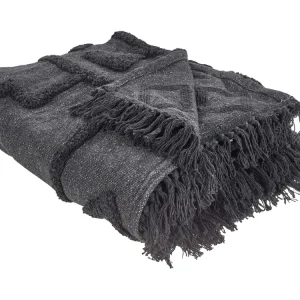 Blanket CHACK Cotton 200 x 220 cm Dark Grey