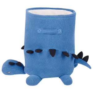 Cesto com forma de dinossauro em algodão azul BAGNU
