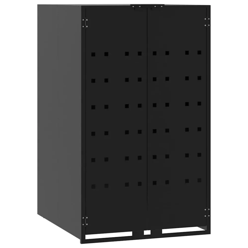 Abrigo para caixote do lixo 69x79x117 cm ço preto | Fácil Limpeza