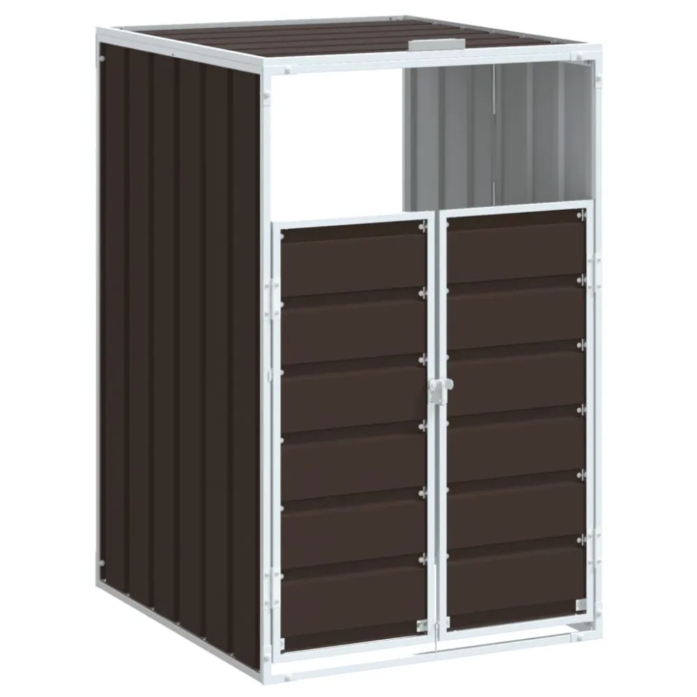 Abrigo para caixote do lixo 72x81x115 cm ço preto Cor Cinza