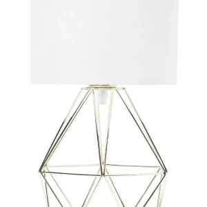 Candeeiro de mesa 35 cm branco e dourado MARONI