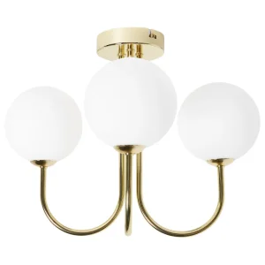 3 Light Glass Ceiling Lamp White SHIRE