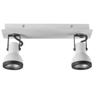 2 Light Spotlight Metal Bar White and Black BARO