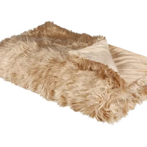 Colcha DELICE Tecido 150 x 200 cm Castanho distinto para Sala de Estar