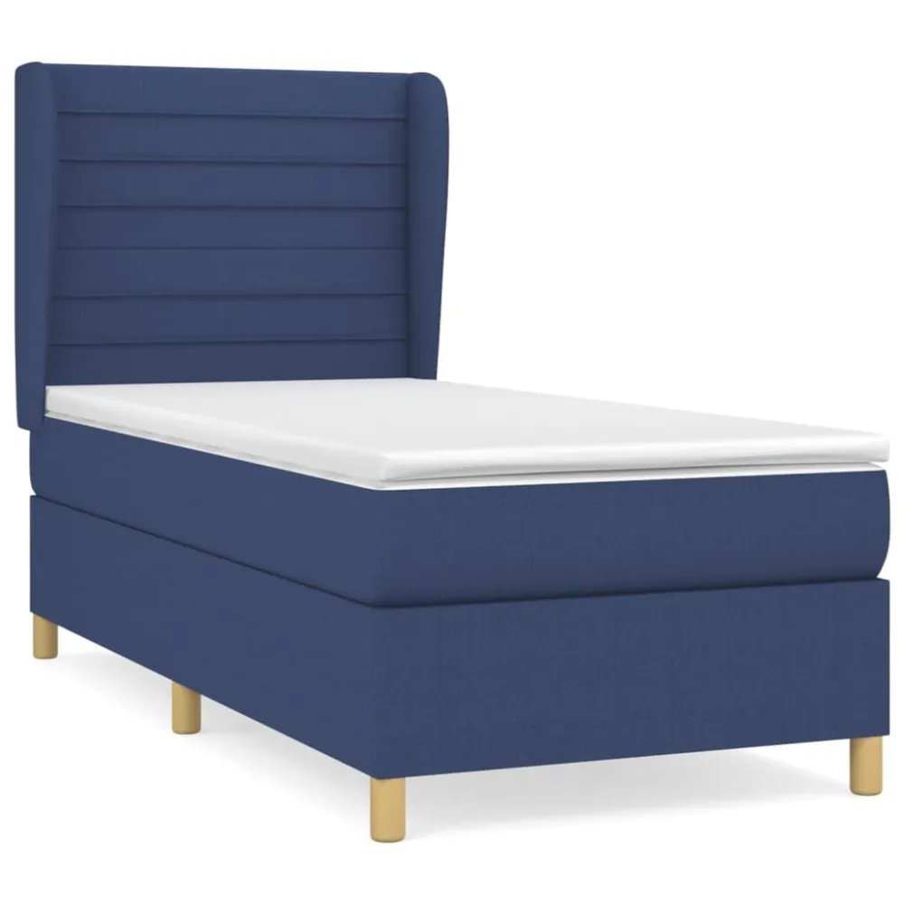 Conjunto Completo para Quarto Cama com molasemcolchão 90x190 cm tecido azul