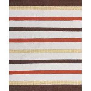 Cotton Area Rug 140 x 200 cm Chocolate and Beige HISARLI