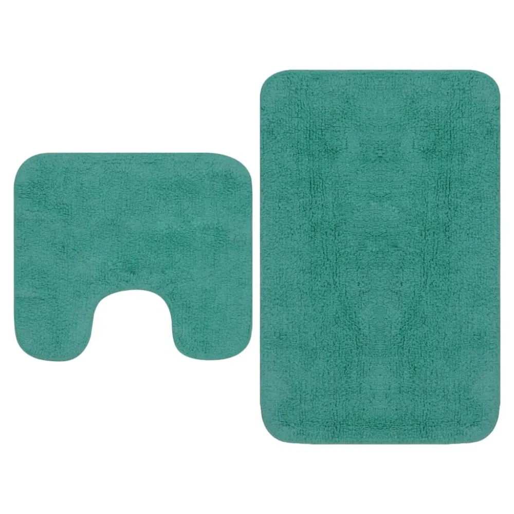 Tapete de Entrada Conjunto tapetes de casa de banho 2 pcs tecido turquesa