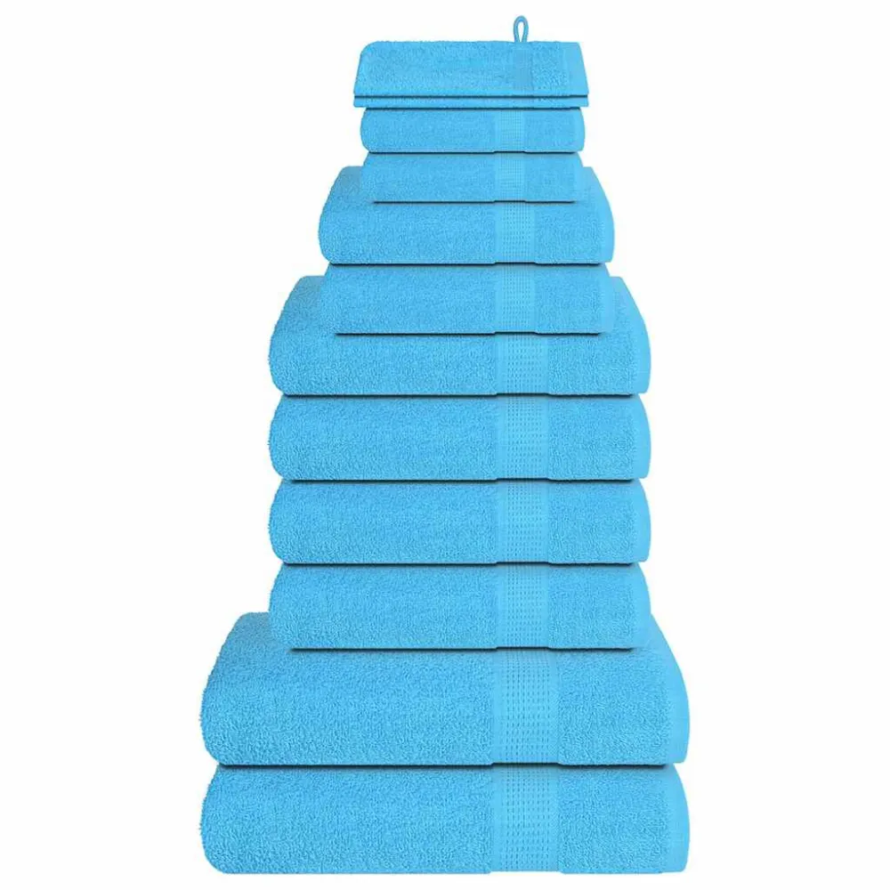 12pcs Conjunto toalhas banho 360 gsm 100% algodão turquesa para Spa e Piscina