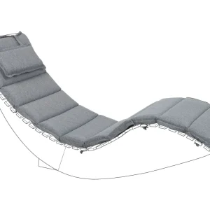 Almofada complementar para espreguiçadeira 180 x 60 x 5 cm cinzento BRESCIA