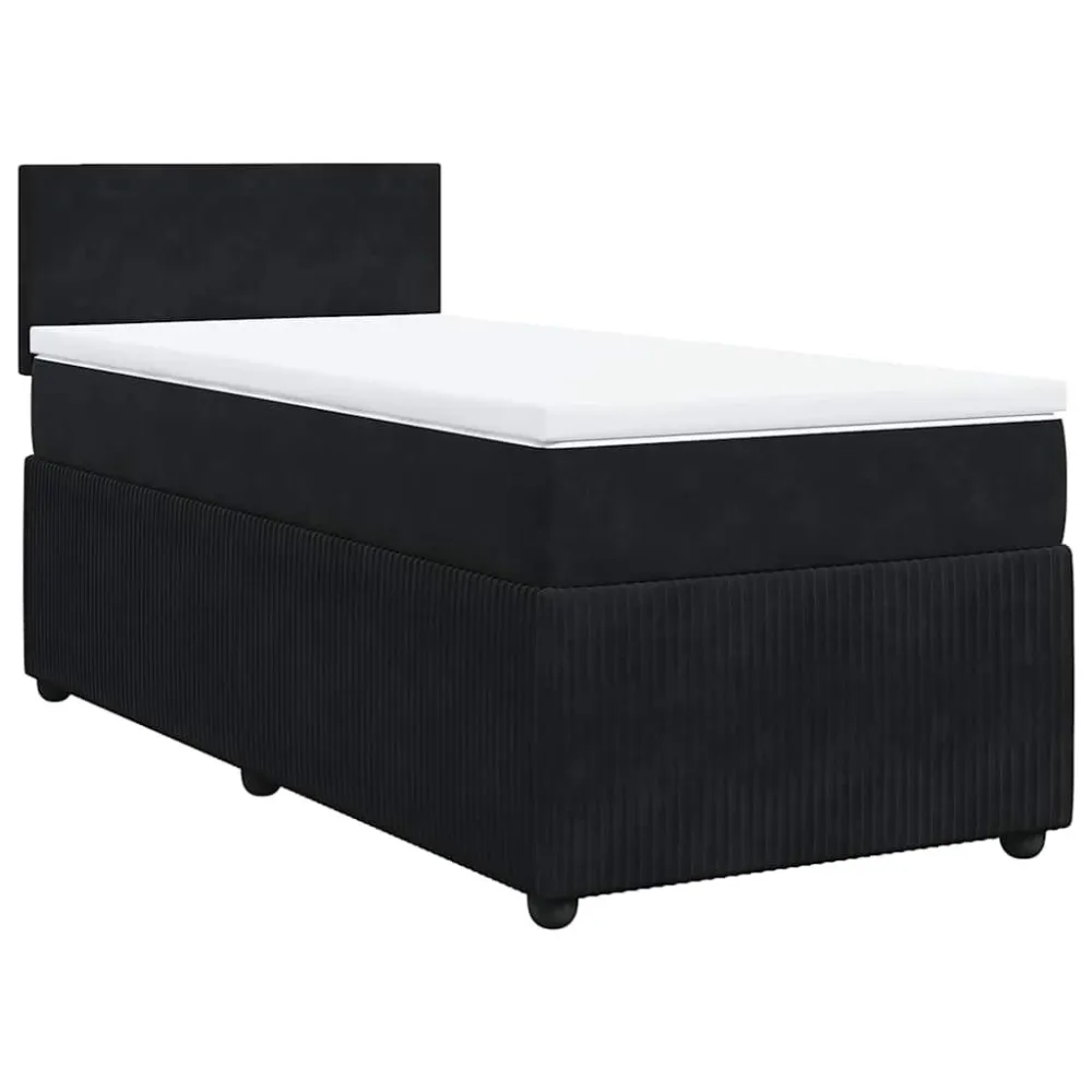Cama com molasemcolchão 100x200 cm veludo preto com Certificado de Autenticidade