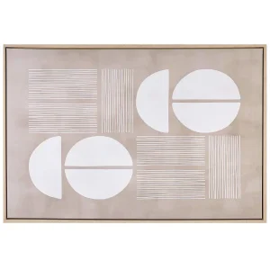 Canvas RACALE Rectangular 63 x 93 cm Abstract Beige