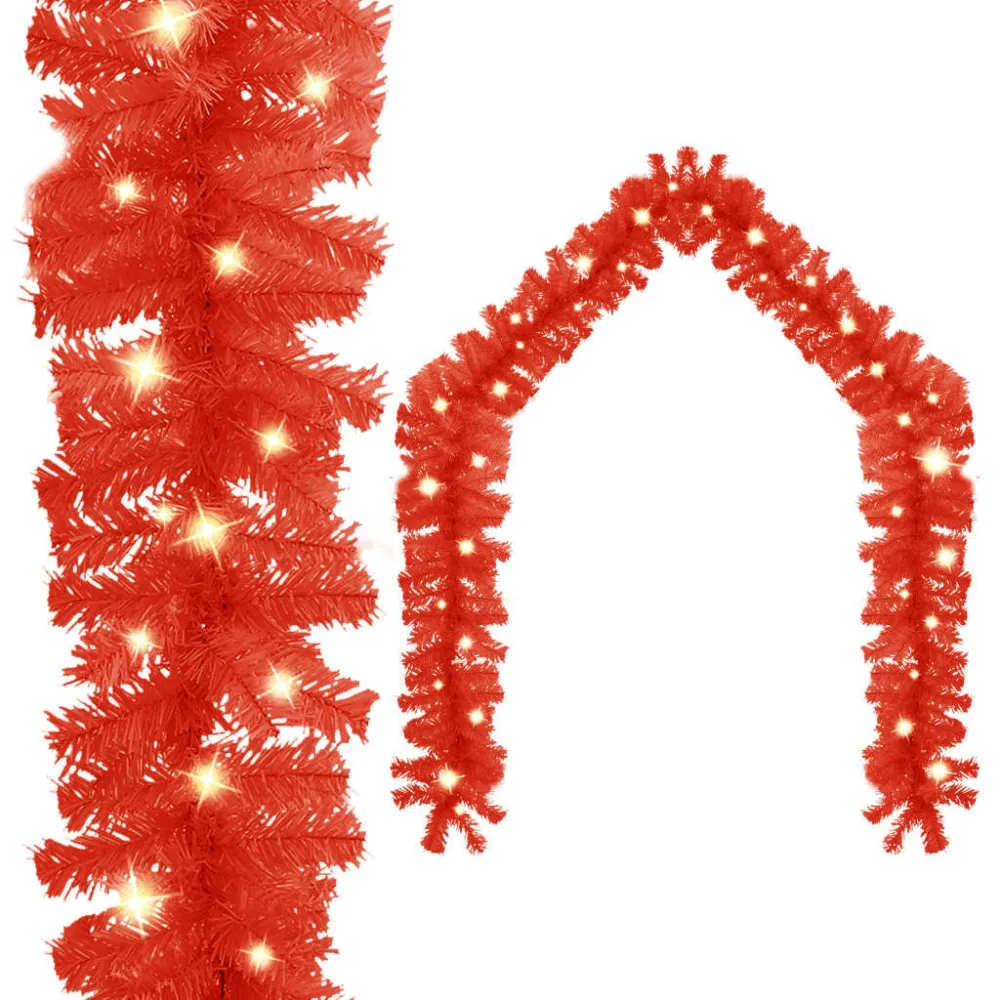 Grinalda de Natal com luzes LED 5 m vermelho para Varanda ou Jardim