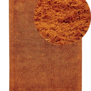 Cotton Shaggy Area Rug 140 x 200 cm Orange BITLIS