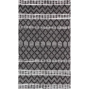Leather Area Rug 80 x 150 cm Black Beige FEHIMLI