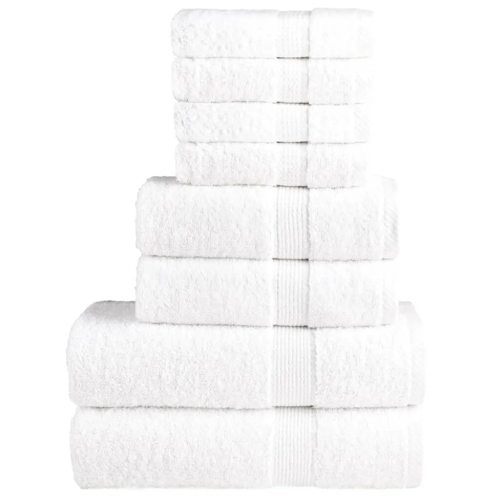 Conjunto Completo de Toalhas 8pcs Conjunto toalhas banho superior SOLUND 600 gsm branco