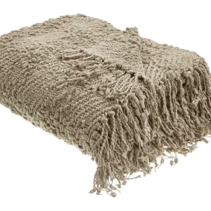 Manta VELLA Algodão 200 x 220 cm Taupe