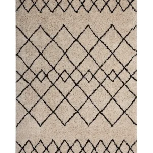 Area Rug 140 x 200 Beige and Black HAVSA