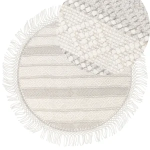 Round Wool Area Rug ⌀ 140 cm Beige BALTALAR