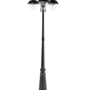 3 Light Outdoor Lamp Post Black BANKA