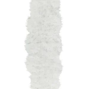 Tapete tipo pele de ovelha branco 180 x 60 cm MAMUNGARI