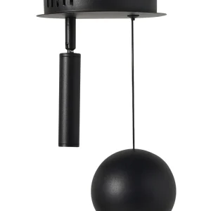 2 Light Metal LED Pendant Lamp Black MABOLE