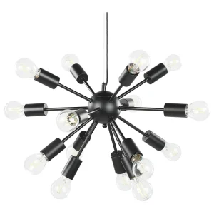 15 Light Metal Pendant Lamp Black BALAGAS