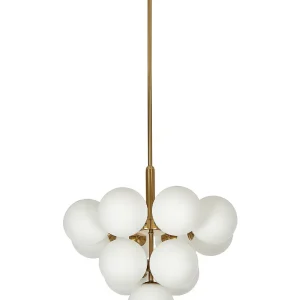 13 Light Metal Pendant Lamp Brass BIRRIE