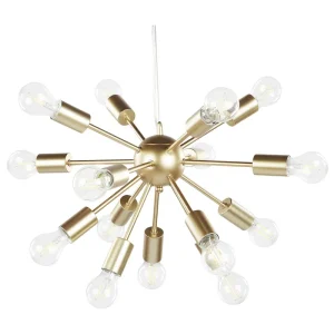 15 Light Metal Pendant Lamp Gold BALAGAS