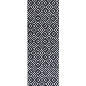 Runner Rug 60 x 200 cm Black and White KARUNGAL