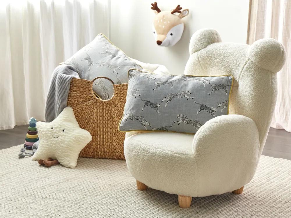 Set 2 Cotton Cushions Cheetah Motif 30 x 50 cm Grey ARALES