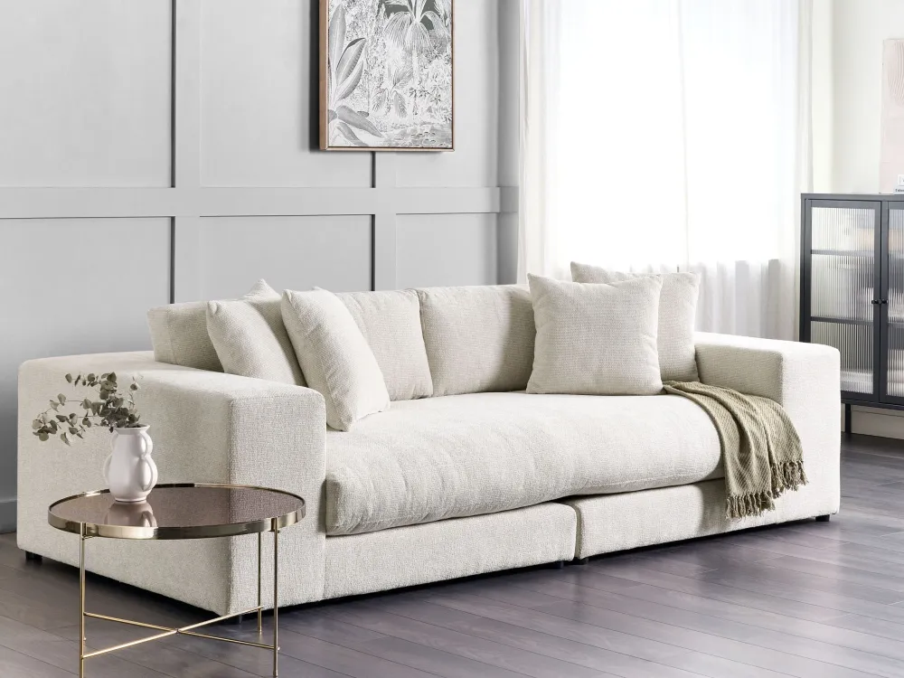 3 Seater Sofa Branco GLORVIKA Design Moderno