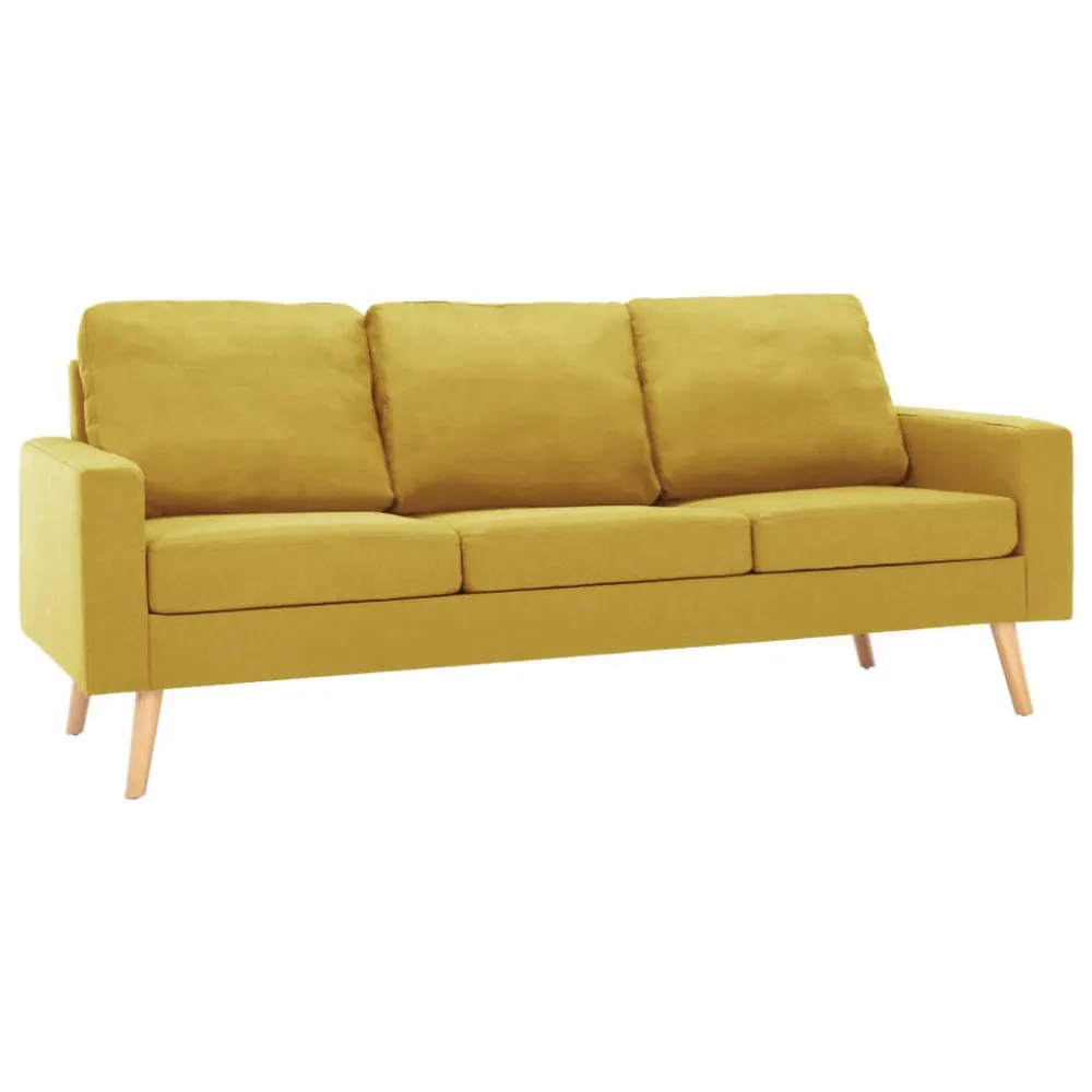 Sofá de 3 lugares tecido amarelo