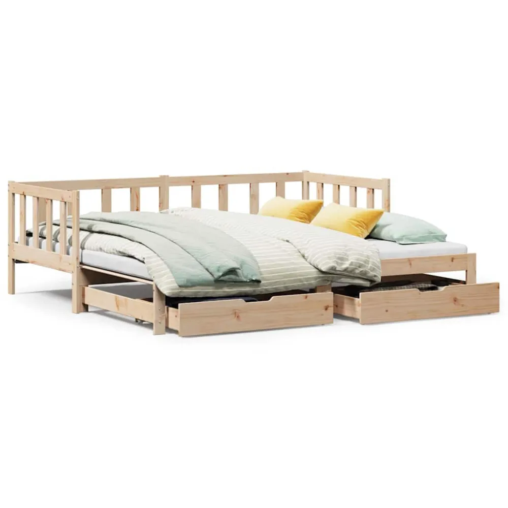 Sofá-cama com gavetão e gavetas sem colchão 90x200 cm Compatível com TV de 65"