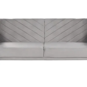 Velvet Fabric Sofa Bed Light Grey SENJA