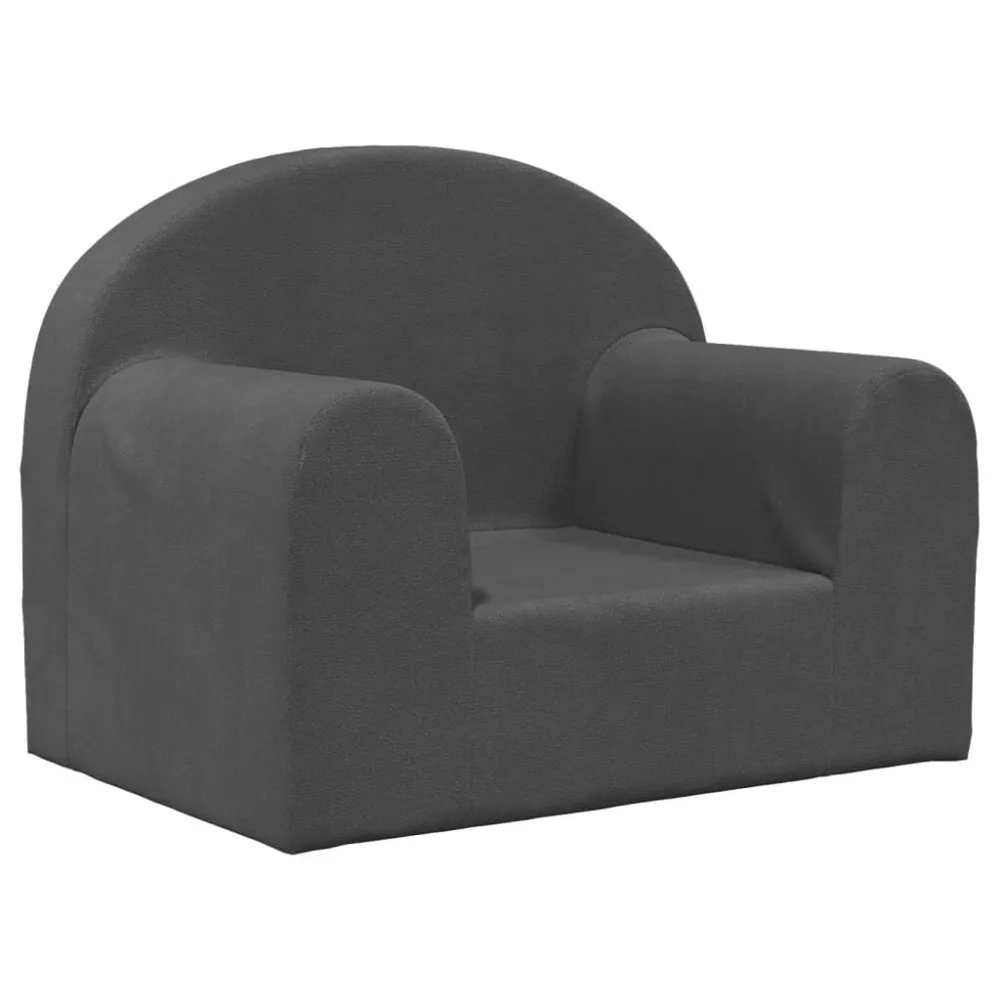 Sofá infantil pelúcia macia antracite para Quarto Infantil