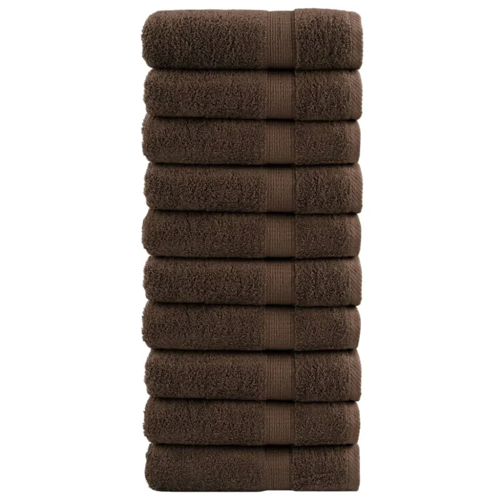 Premium de Algodão Egípcio Toalhas de mãos prime SOLUND 10pcs 50x100cm 600 gsm castanho