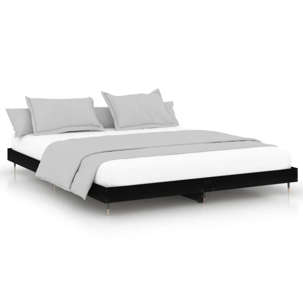 Anti-Alérgico Estrutura de cama 120x200 cm derivados de madeira preto