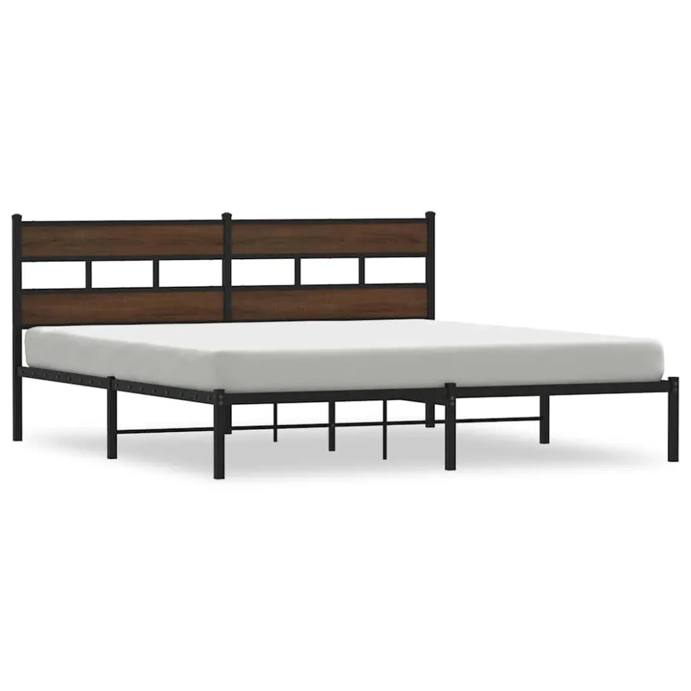 Cama sem colchão com cabeceira 180x200 cm carvalho castanho para Dores nas Costas