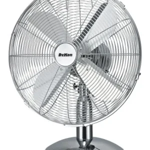 Ventilador com Timer Ventilador de mesa DeKon Stratos, cromado, aprox. 29 cm, L 500
