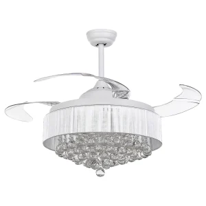 Ventoinha de teto branca com luz LED PEEL