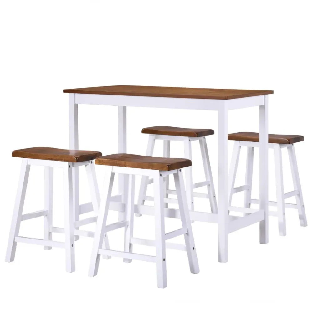 Conjunto mesa e bancos de bar 5 pcs madeira maciç