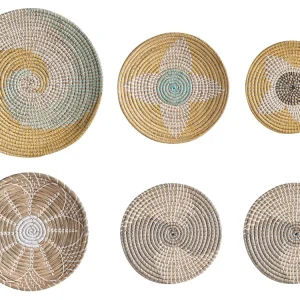 Set 6 Seagrass Wall Decor Multicolour BACNINH