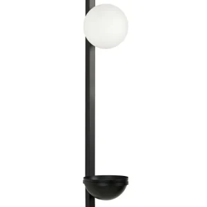 1 Light Metal Wall Lamp Plant Pot Black ISABELLA